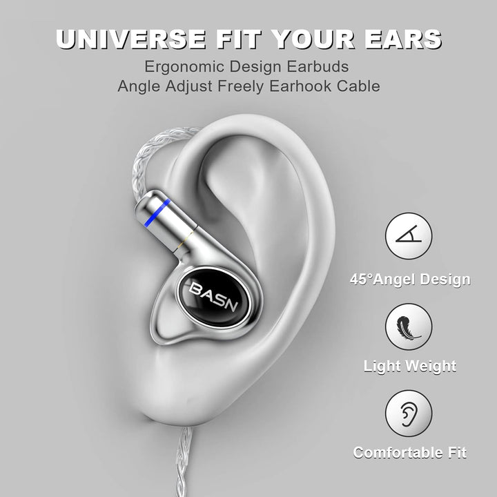 BASN Metalen PRO 4 Drivers Monitores Intrauriculares para Músicos,...