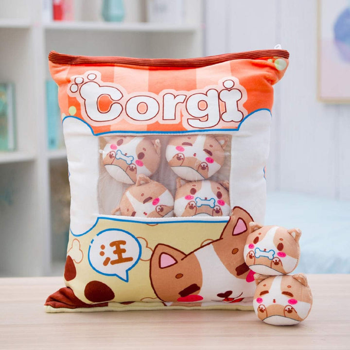REFAHB Almohada de felpa con diseño de animales corgi, regalo para...