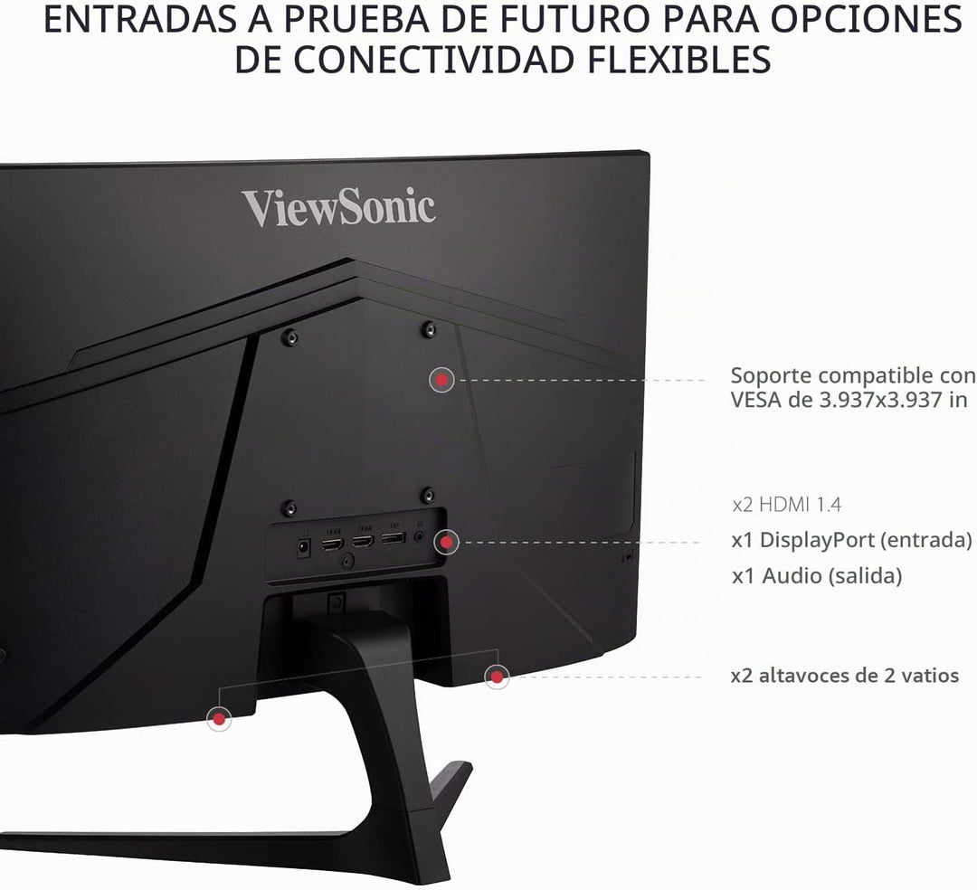 ViewSonic VX2418C Monitor curvo para juegos de 24 pulgadas, 1080p,...