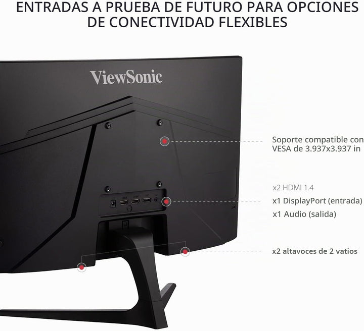 ViewSonic VX2418C Monitor curvo para juegos de 24 pulgadas, 1080p,...