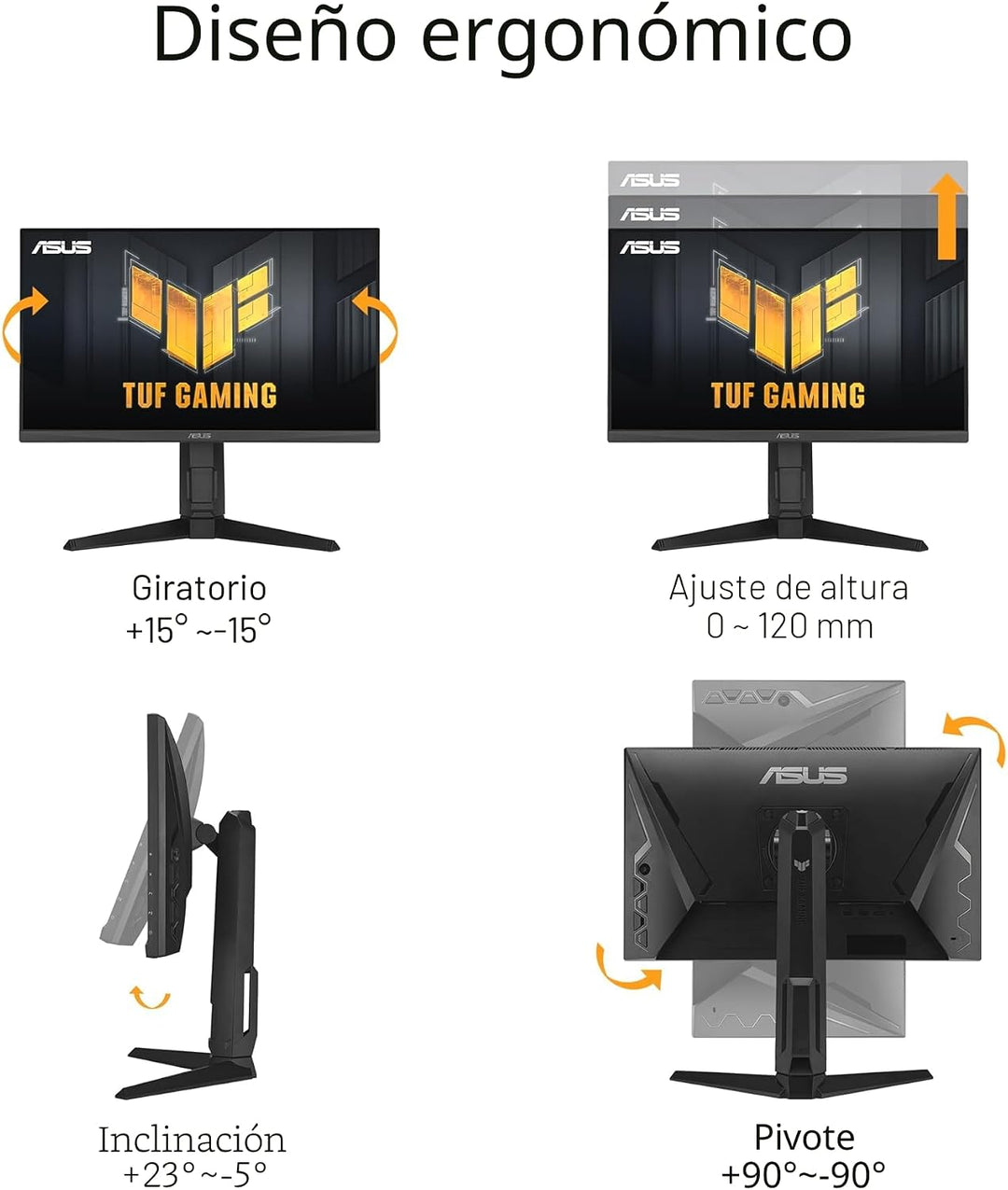 ASUS TUF Gaming Monitor 1080P (VG249QL3A) de 24" (23.8" vis...