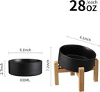 Tazón de cerámica para perros elevado/elevado de 15° inclinado antideslizante para razas pequeñas/medianas, plato inclinado de cara grande, plato de alimentación de agua para mascotas con