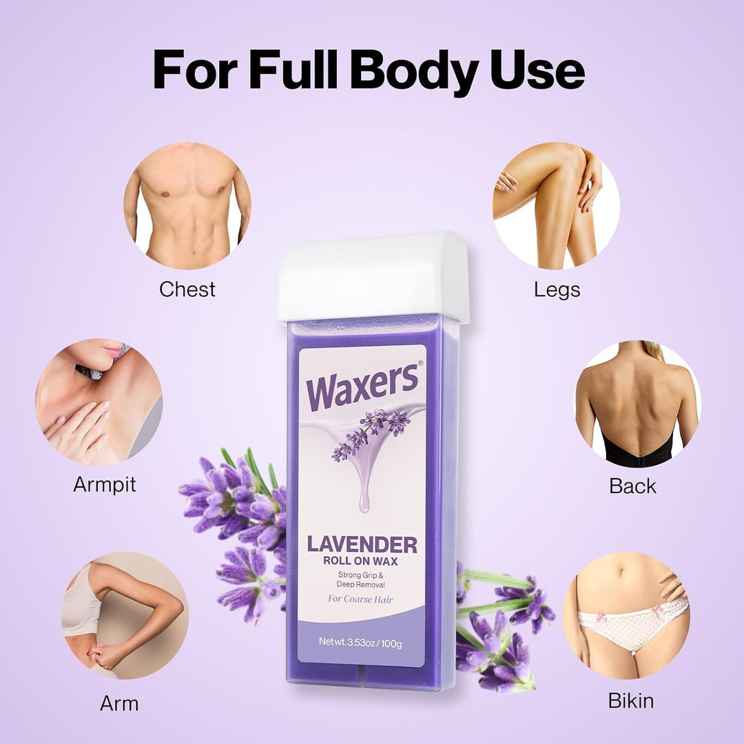 Waxers Kit de Rodillo de Cera para Depilación de Lavanda Kit de Cer...