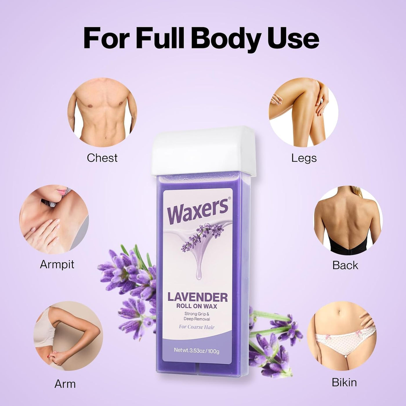 Waxers Kit de Rodillo de Cera para Depilación de Lavanda Kit de Cer...