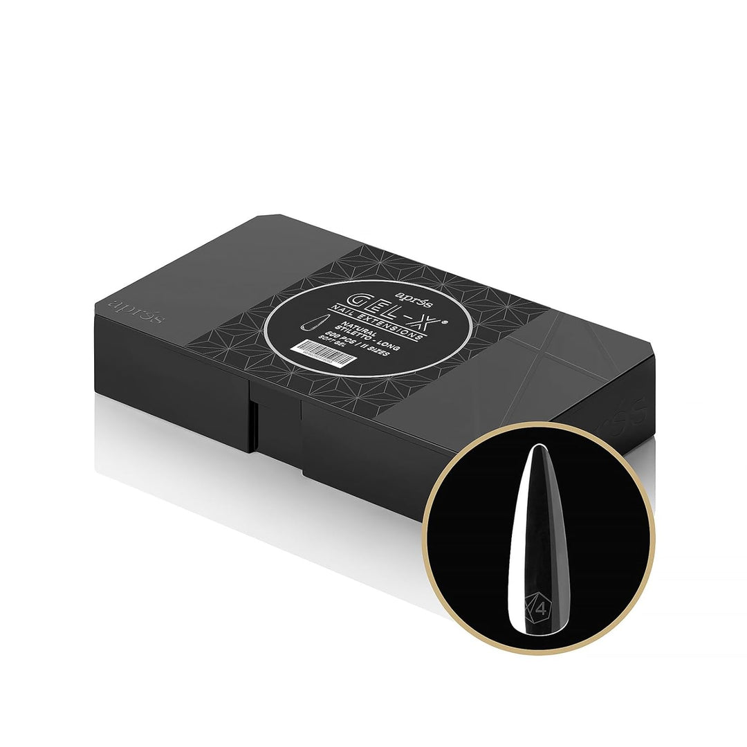 Aprés Gel-X® Puntas largas de Stiletto naturales en caja | 500 punt...