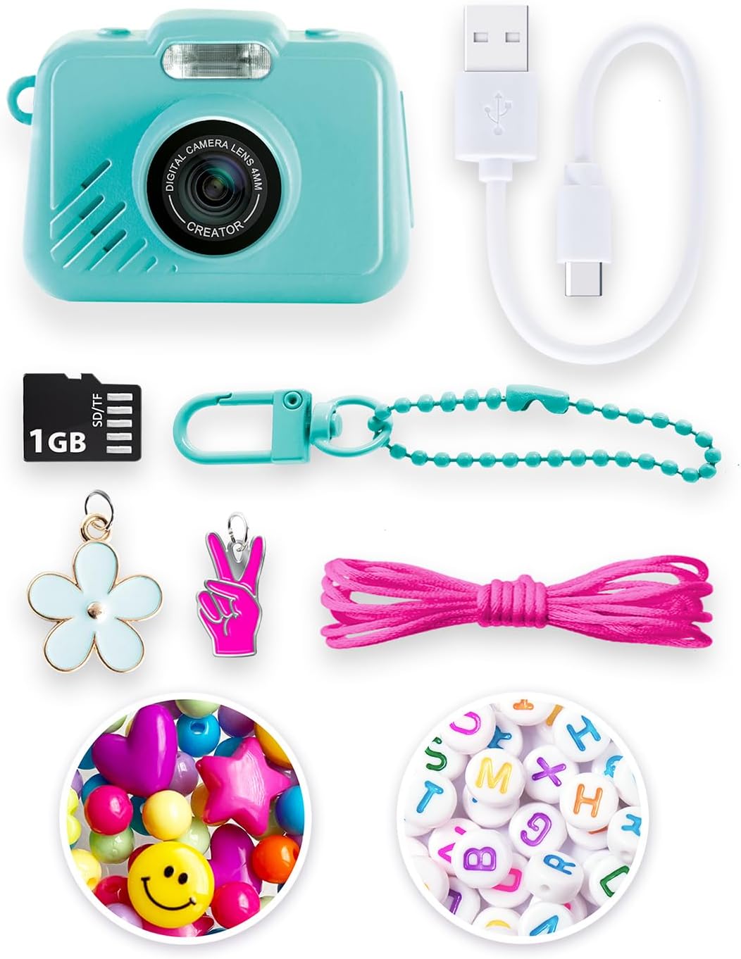 Style 4 Ever Mini Digital Camera Bag Charm Kit - Turquesa: marcos y...