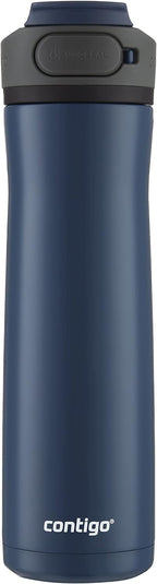 Contigo Cortland Chill 2.0 - Botella de agua de acero inoxidable con tapa autosellada y a prueba de derrames, aislada al vacío, 24 onzas, color arándano, ideal para bebidas calientes o frías, tapa