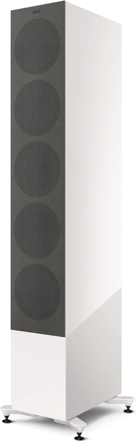 KEF R11 Meta - Altavoces de piso pasivos, brillo blanco