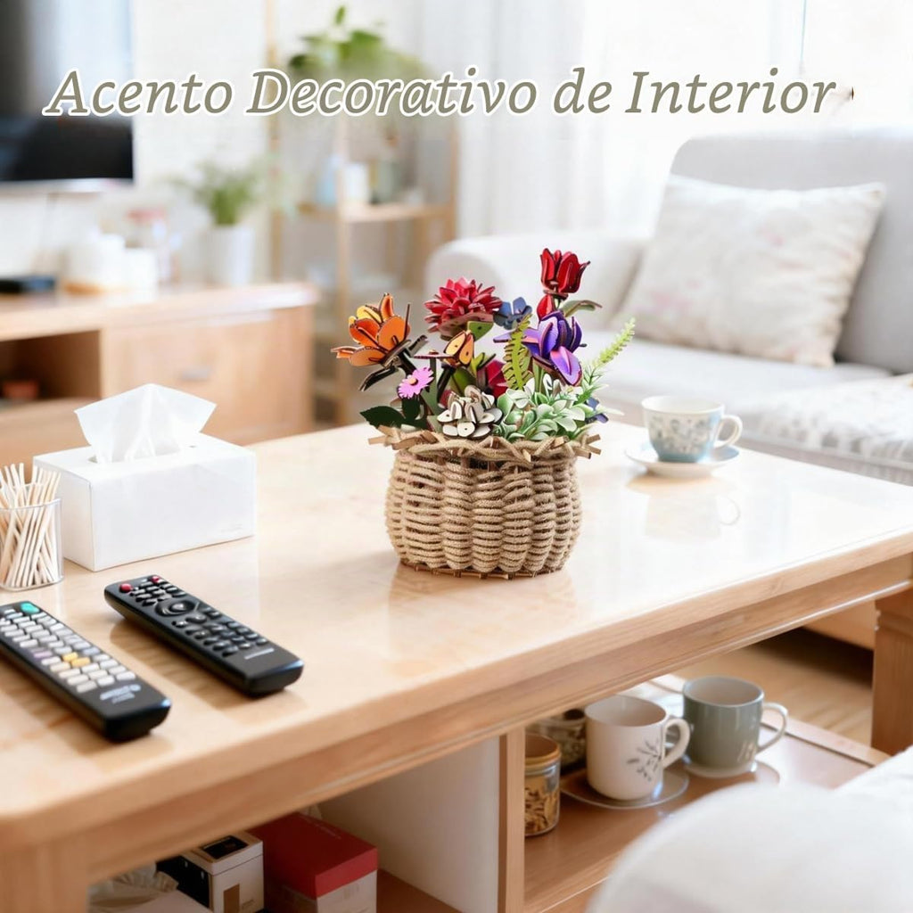 Ever-Blooming - Juego de construcción de ramo de madera, kit de