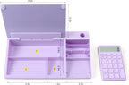 TOWON Pizarra blanca de cristal de escritorio lavanda de 12 x 7 pulgadas