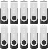 Paquete de 10 Enfain Memorias Flash USB 2.0 Giratorias de 16GB: Alm...