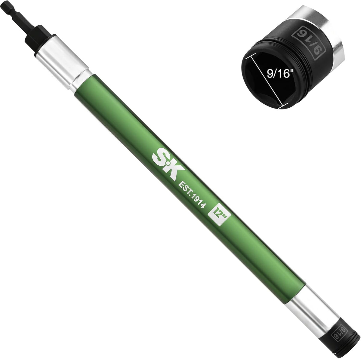 SK 9/16 '' destornillador de tuerca eléctrica 12 '' impacto resorte hueco