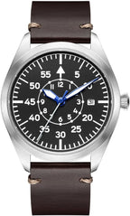 Boyarca Pilot Watch - Reloj de pulsera de aviador para hombre, movimiento automático, retro, caja de acero inoxidable con luminoso impermeable