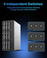 TERRAMASTER Caja para disco duro D9-320 - 9 bahías USB 3.2 Gen2 10G...