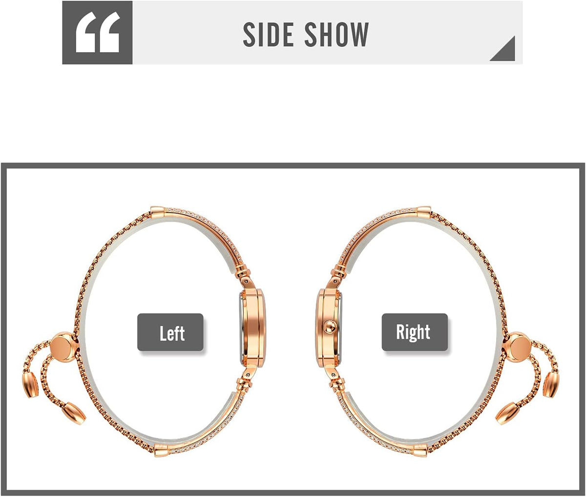 TOOCAT Reloj analógico de cuarzo para mujer, pulseras de metal, relojes de oro rosa con diamantes, reloj de pulsera de cuarzo impermeable para mujer