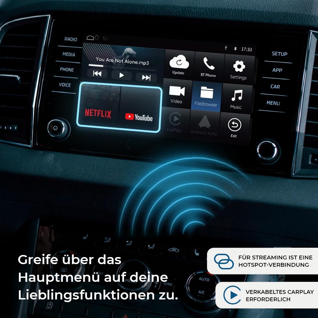 AutoSky AI Box Lite Adaptador inalámbrico para CarPlay y