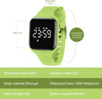 Relojes para niños y niñas, reloj deportivo digital con contador de pasos, podómetro, alarma de vibración, sin aplicación, impermeable, rastreador de fitness, reloj para niños, niñas, adolescentes