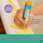 Honeysticks Ultimate Bath Fun Set - Crayones de baño no tóxicos (paquete de 7) y tabletas de color de baño (36 gotas) para horas de diversión creativa en la bañera, ingredientes naturales y de grado