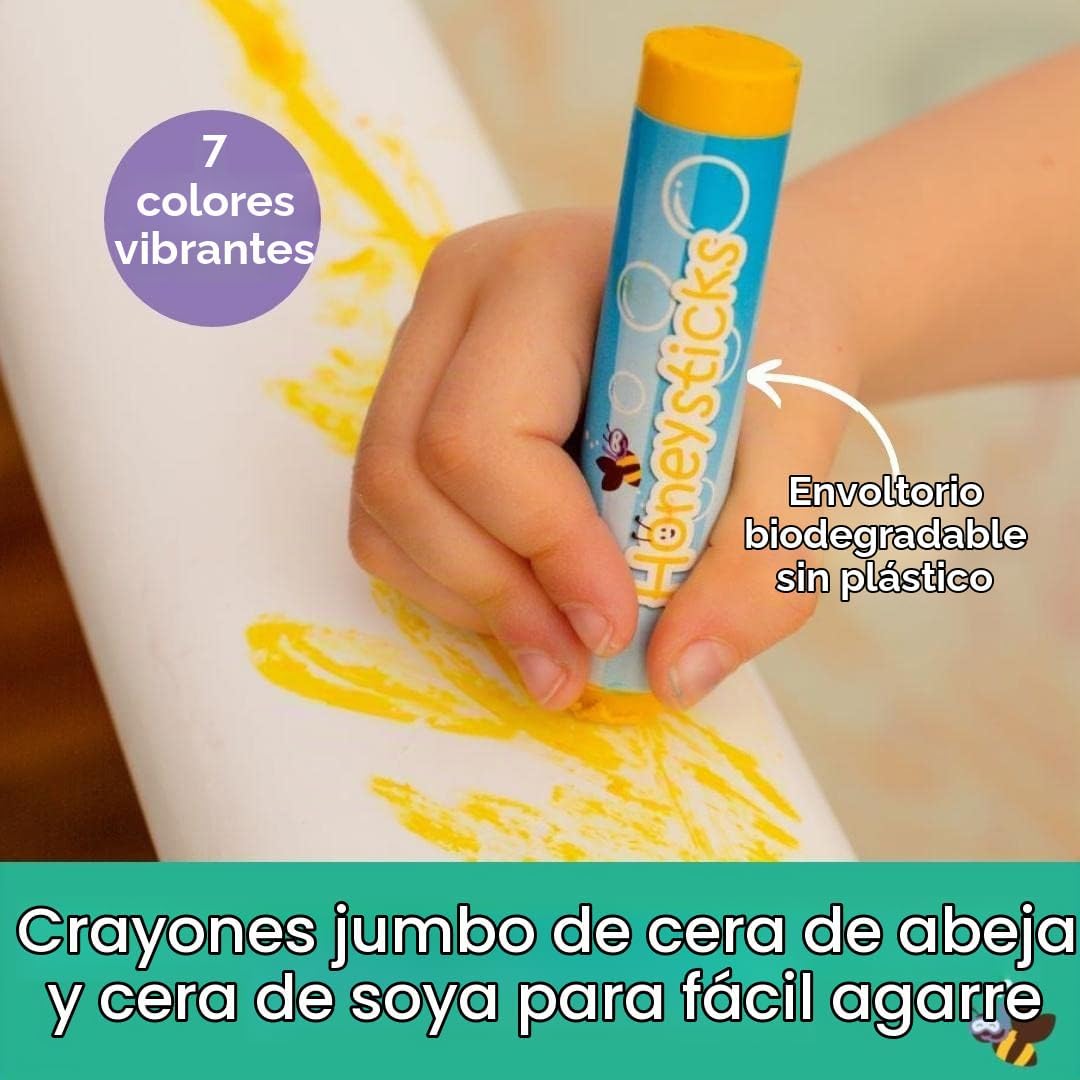 Honeysticks Ultimate Bath Fun Set - Crayones de baño no tóxicos (paquete de 7) y tabletas de color de baño (36 gotas) para horas de diversión creativa en la bañera, ingredientes naturales y de grado