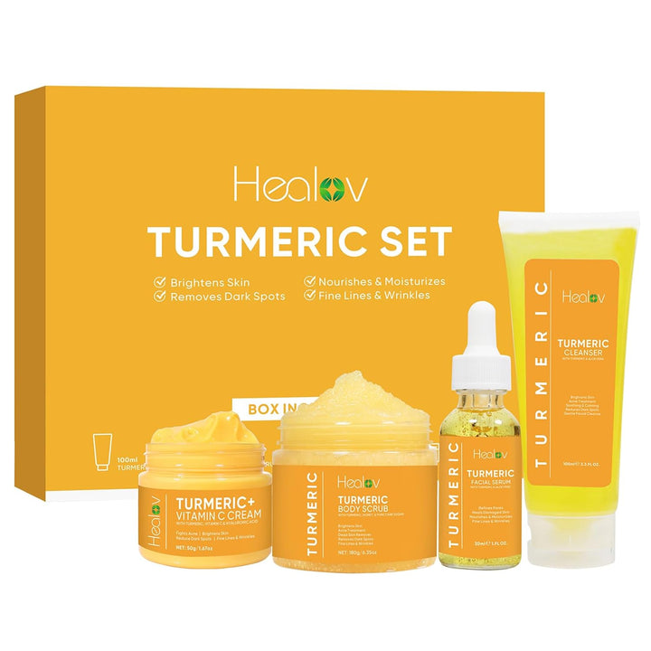 Healov Juego de cuidado de la piel de cúrcuma, productos para el cu...
