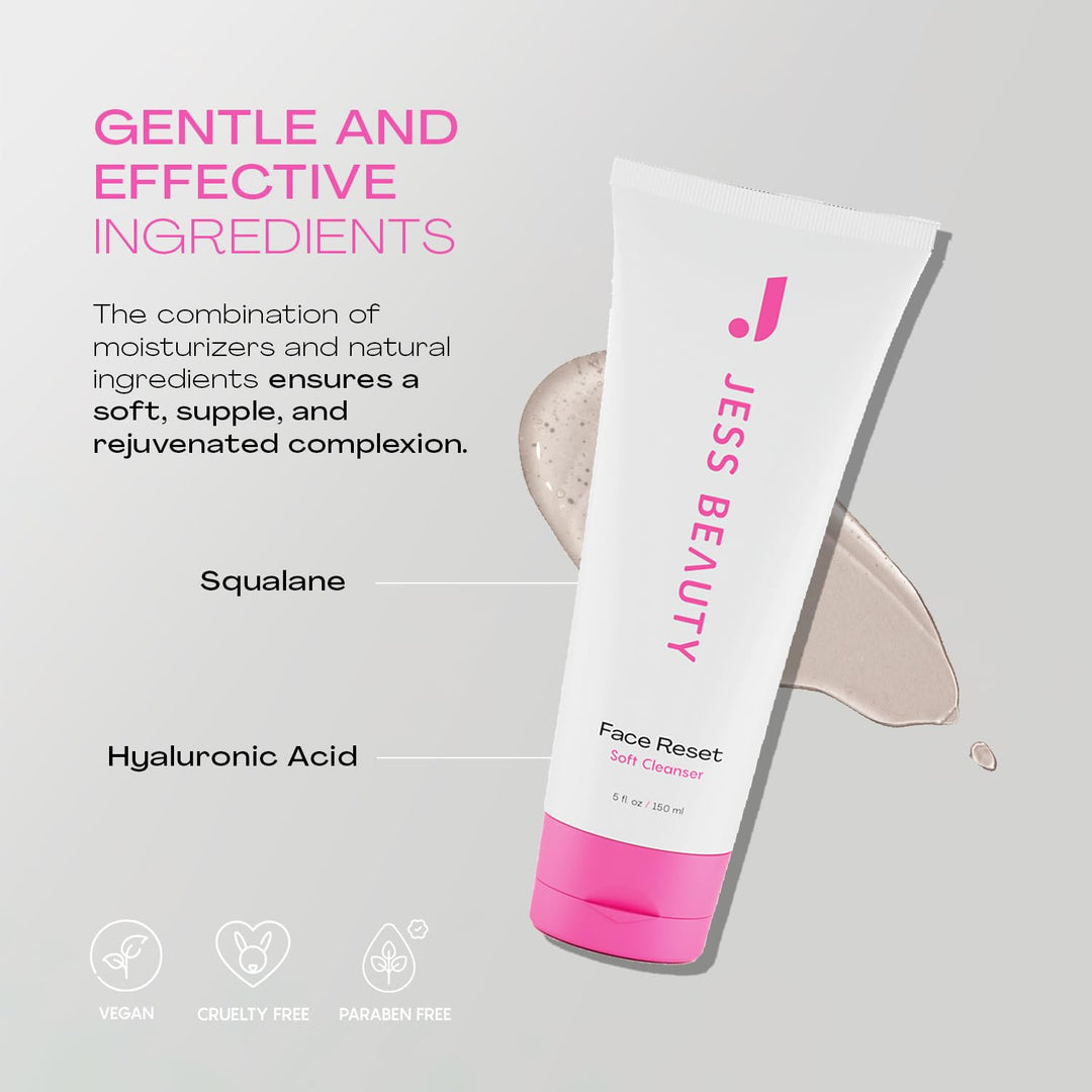 JESS BEAUTY | Limpiador facial | Gel hidratante suave con escualano...