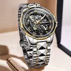 OLEVS Reloj cronógrafo de acero inoxidable impermeable para hombre