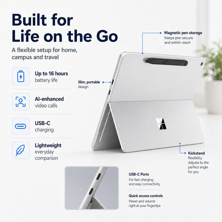 Microsoft Surface Pro Copilot+ AI PC de 12 pulgadas, Snapdragon X P...