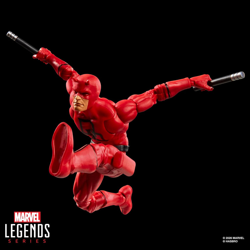 Marvel Legends Series Secret Wars Daredevil, Retro Comics Figura de acción coleccionable de 6 pulgadas con escudo lenticular