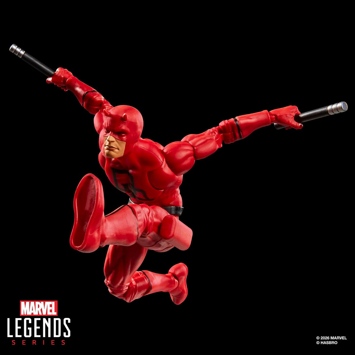 Marvel Legends Series Secret Wars Daredevil, Retro Comics Figura de acción coleccionable de 6 pulgadas con escudo lenticular