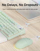EWEADN C98 Combo de teclado y mouse con cable, teclados ergonómicos...