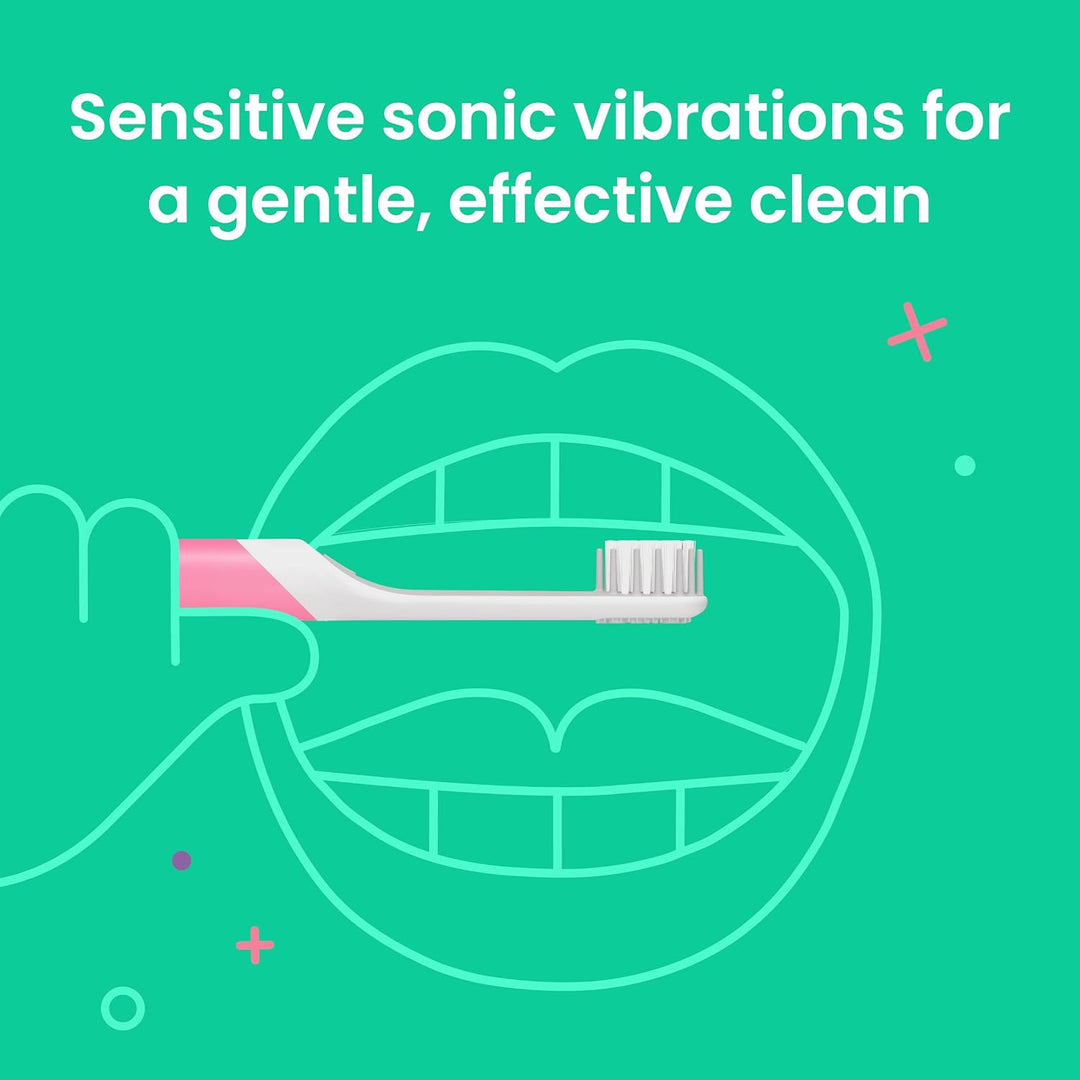 Cepillo de dientes sónico de plástico Quip para niños Plus con cabe...