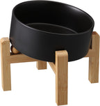Tazón de cerámica para perros elevado/elevado de 15° inclinado antideslizante para razas pequeñas/medianas, plato inclinado de cara grande, plato de alimentación de agua para mascotas con