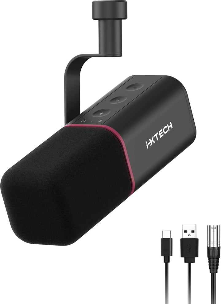 IXTECH Micrófono dinámico cardioide con cubierta de micrófono, micr...
