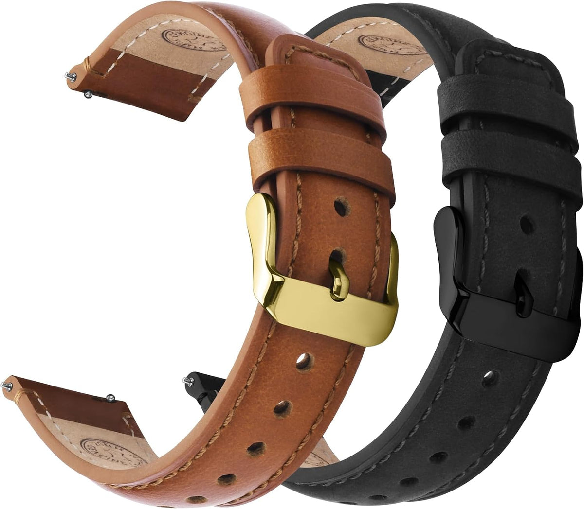 Fullmosa - Correas de reloj de piel de liberación rápida de 0.866 in para