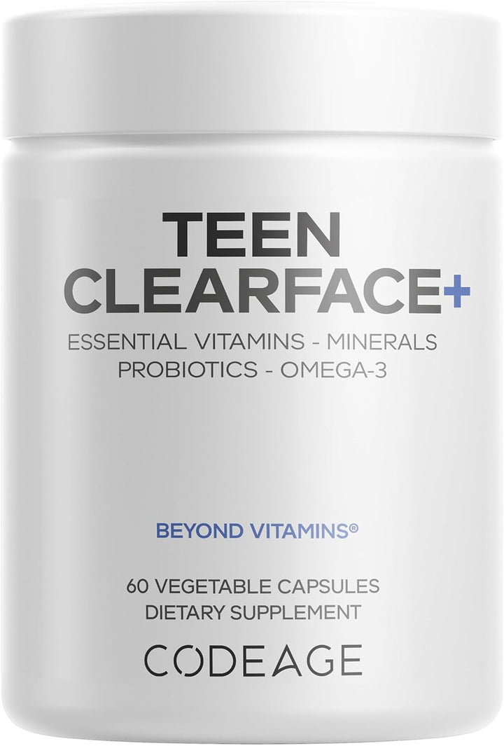 Codeage Teen Clearface adolescente cara, piel y espinillas, vitamin...