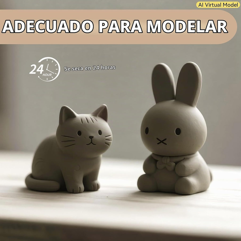 VIBRATITE - Arcilla seca al aire de 10 libras, arcilla de modelado gris para cerámica y escultura