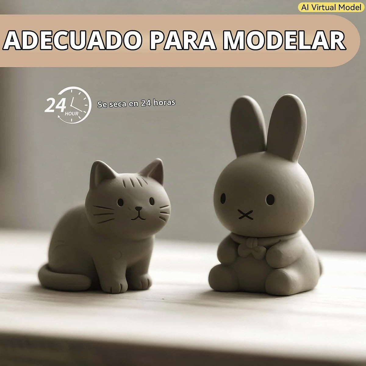 VIBRATITE - Arcilla seca al aire de 10 libras, arcilla de modelado gris para cerámica y escultura