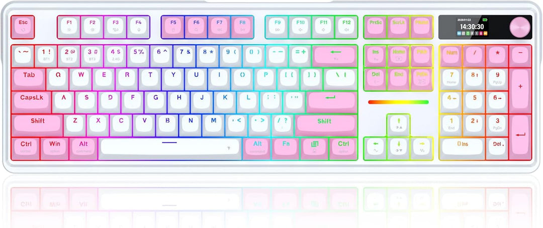 Redragon Teclado inalámbrico para juegos K762 con junta con pantall...