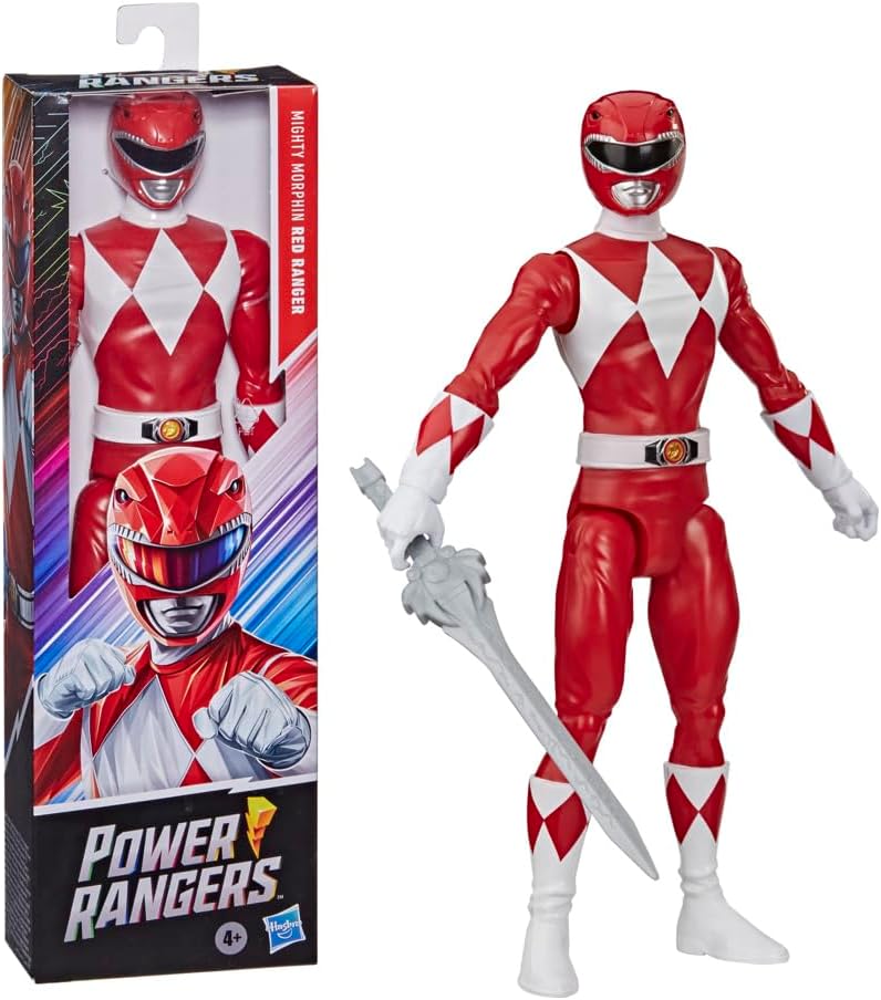 Power Rangers Mighty Morphin Red Ranger - Figura de acción de 12 pulgadas inspirada en el programa de televisión clásico, con accesorio de espada de poder