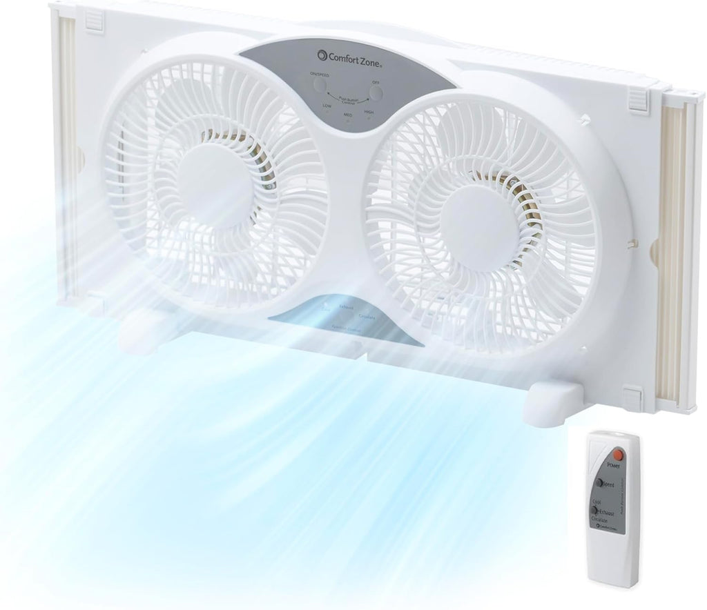 Comfort Zone CZ310R - Ventilador de ventana doble reversible de 3 v...