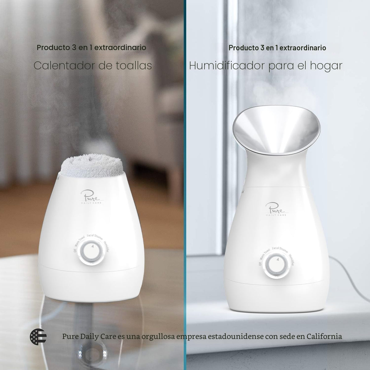 Pure Daily Care NanoSteamer - Vaporizador facial nano iónico grande...
