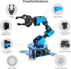 Brazo robótico para programación de codificación Arduino 6DOF Hiwonder-xArm1S Kits de brazo robótico educativo STEM, brazo robótico de metal completo de 6 ejes con controlador inalámbrico/PC/App