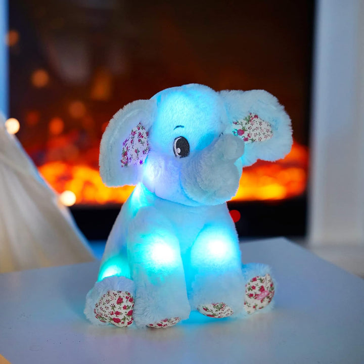 BSTAOFY Juguete de peluche suave de elefante iluminado con luces LE...