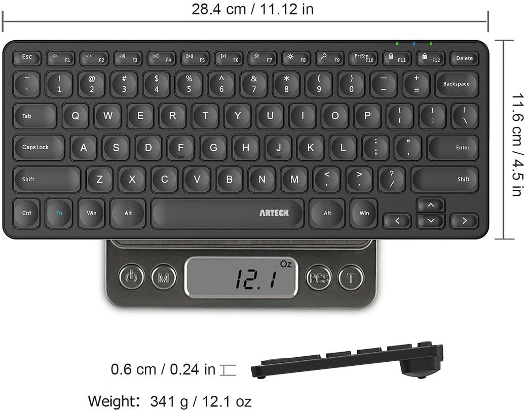 Arteck Teclado inalámbrico 2.4G Teclado inalámbrico ultra delgado y...