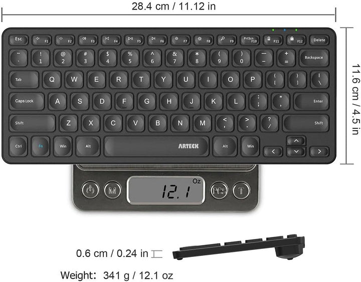 Arteck Teclado inalámbrico 2.4G Teclado inalámbrico ultra delgado y...