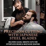 Ontaki Tijeras japonesas de acero para barba y cabello, puntas redo...