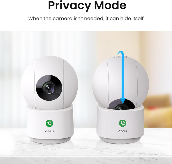 aosu Cámara de seguridad 2K para interiores, monitor de bebé, cámar...