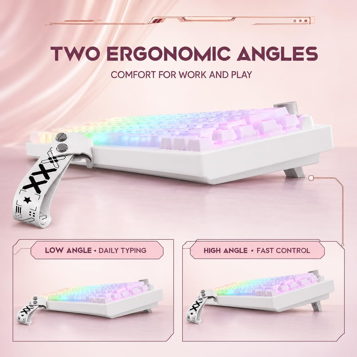 Gaozen Teclado mecánico para juegos FURYCUBE 68% con retroiluminaci...