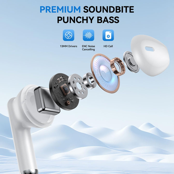 JYUESJKJ Auriculares inalámbricos, auriculares Bluetooth 5.4 estére...