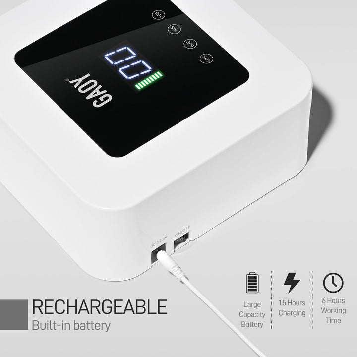 GAOY Lámpara de uñas LED UV inalámbrica para uñas de gel, luz UV re...